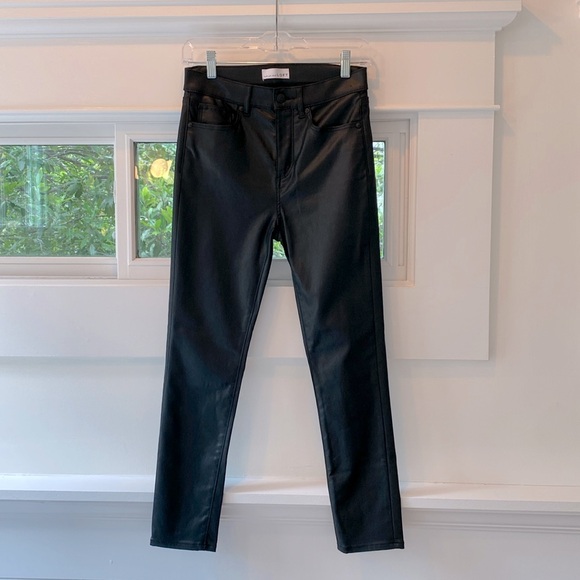 Loft Coated High Rise Skinny Jeans In Black Women’s size 25 or 0 - Picture 3 of 11